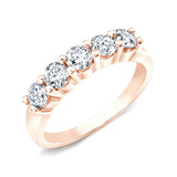 Five Stone Lab Grown Diamond 0.25 ct Wedding Ring in 14K White Gold