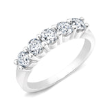Five Stone Lab Grown Diamond 0.25 ct Wedding Ring in 14K White Gold
