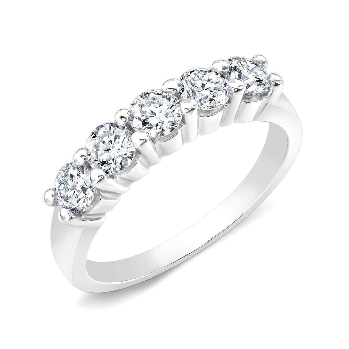Simran Collection — Five Stone Lab Grown Diamond 0.25 ct Wedding Ring in 14K White Gold