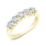 Five Stone Lab Grown Diamond 0.25 ct Wedding Ring in 14K White Gold
