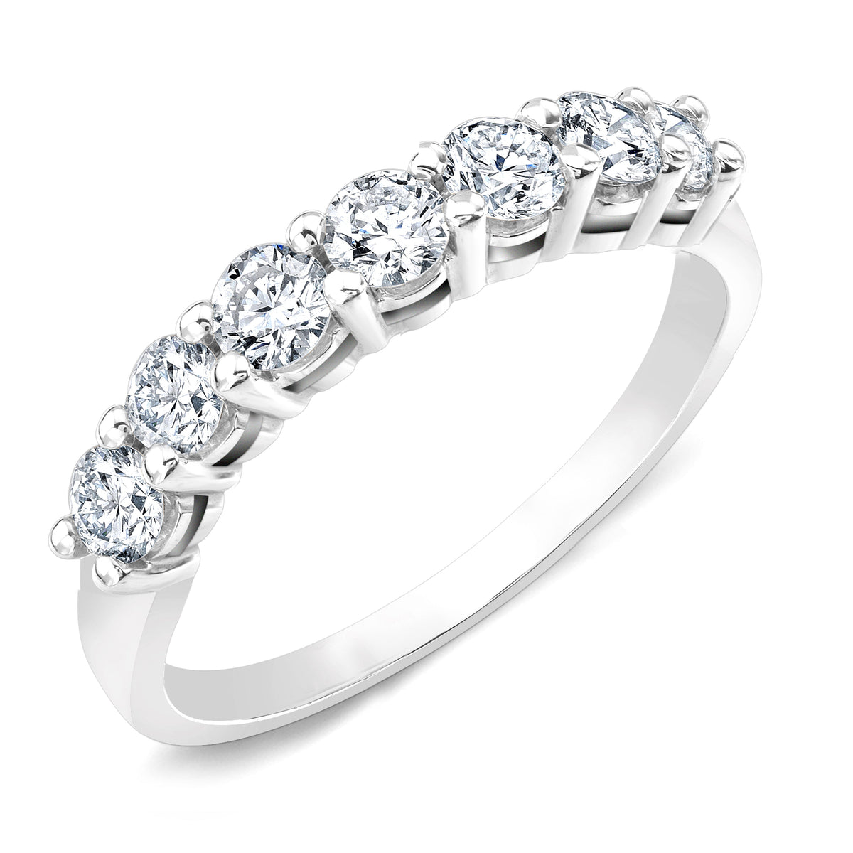 Simran Collection — Seven Stone Lab Grown Diamond 0.25 ct Wedding Ring in 14K White Gold