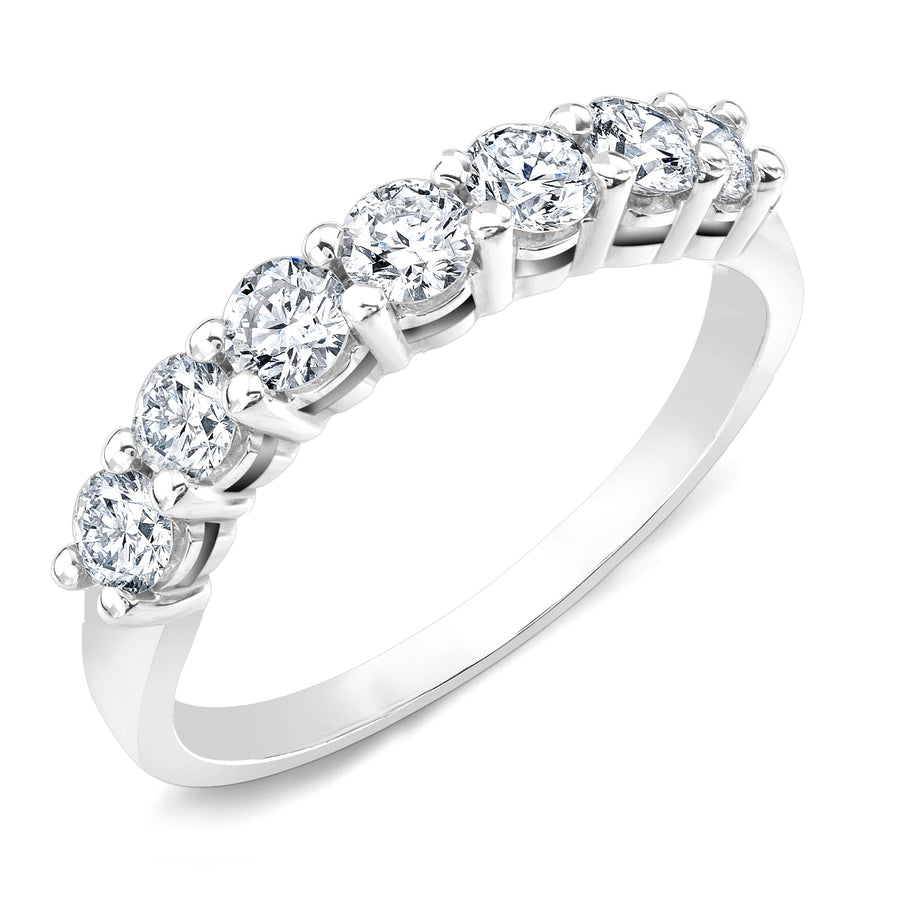 Simran Collection — Seven Stone Lab Grown Diamond 0.25 ct Wedding Ring in 14K White Gold