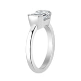 Solitaire Ring 1.50 ct. tw. Lab Grown Emerald Diamond (H-I, VS) in 14k White Gold Half Bezel