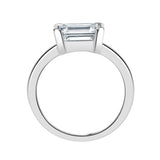 Solitaire Ring 1.50 ct. tw. Lab Grown Emerald Diamond (H-I, VS) in 14k White Gold Half Bezel